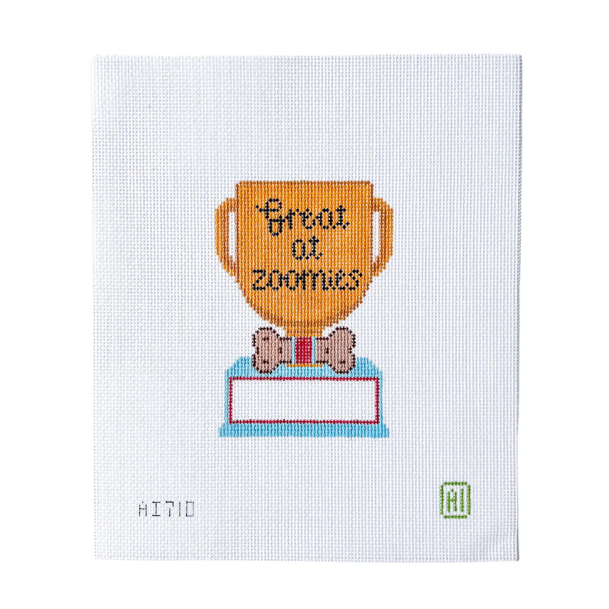AI-710 Great at Zoomies Trophy needlepoint canvas
