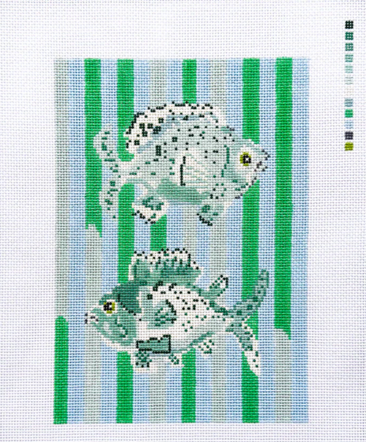 Striped Sea Blue Canvas