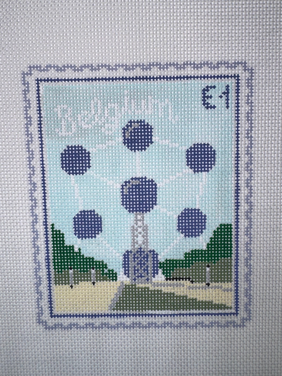 Brussels, Belgium Atomium Travel Stamp