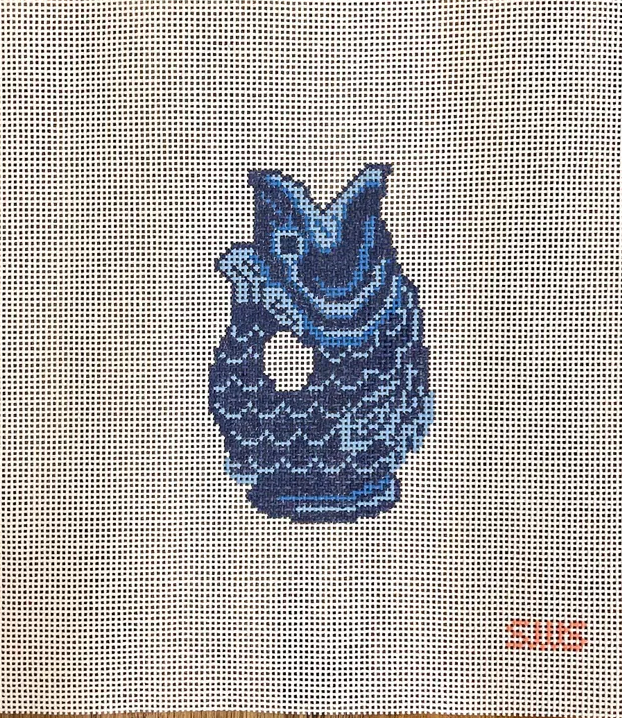 Navy Fish Pitcher