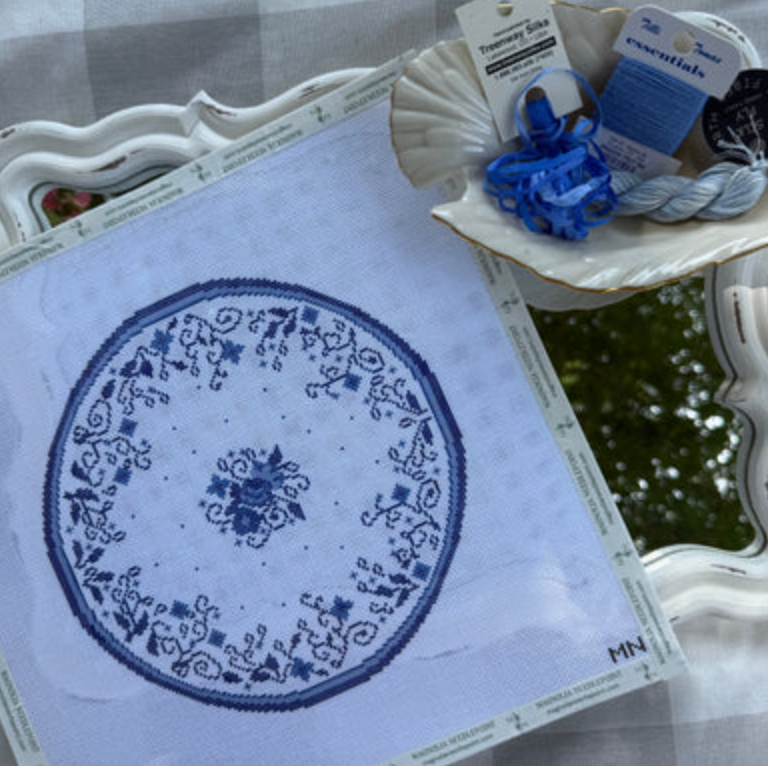 Blue China Plate Canvas