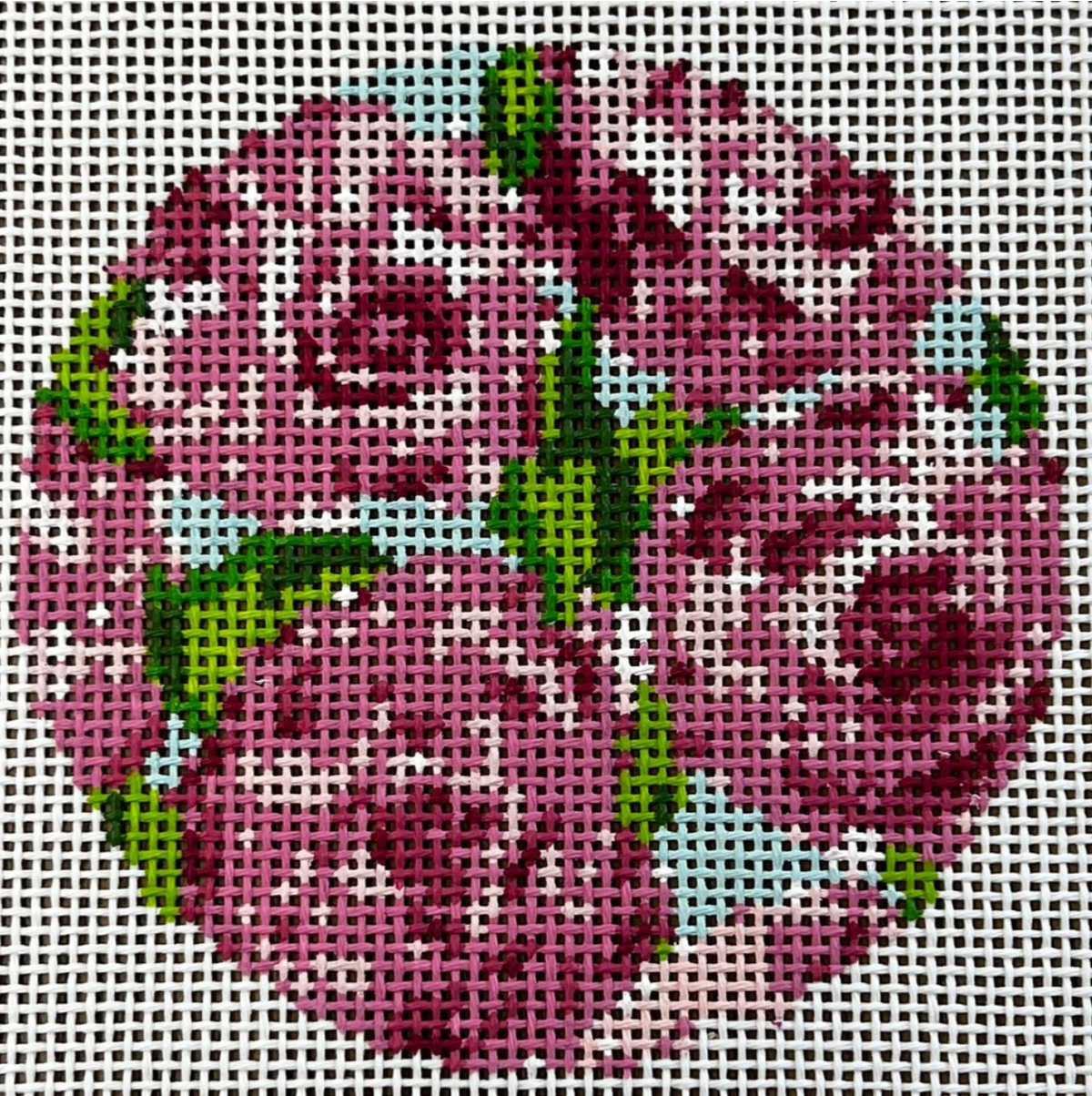 Roses on Teal Round