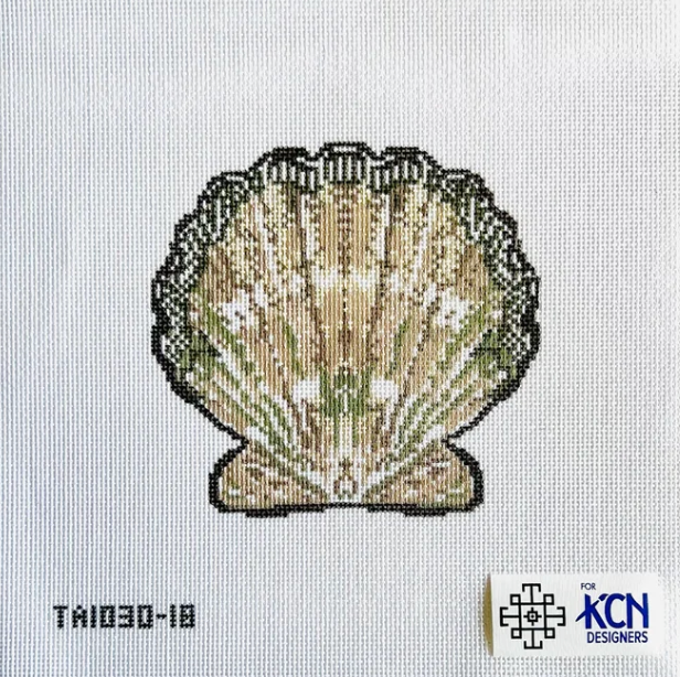 Muted Brown Scallop Shell Ornament