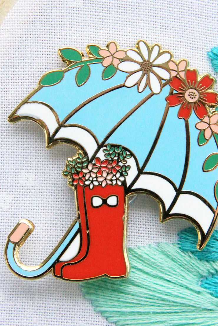 Floral Umbrella and Boots