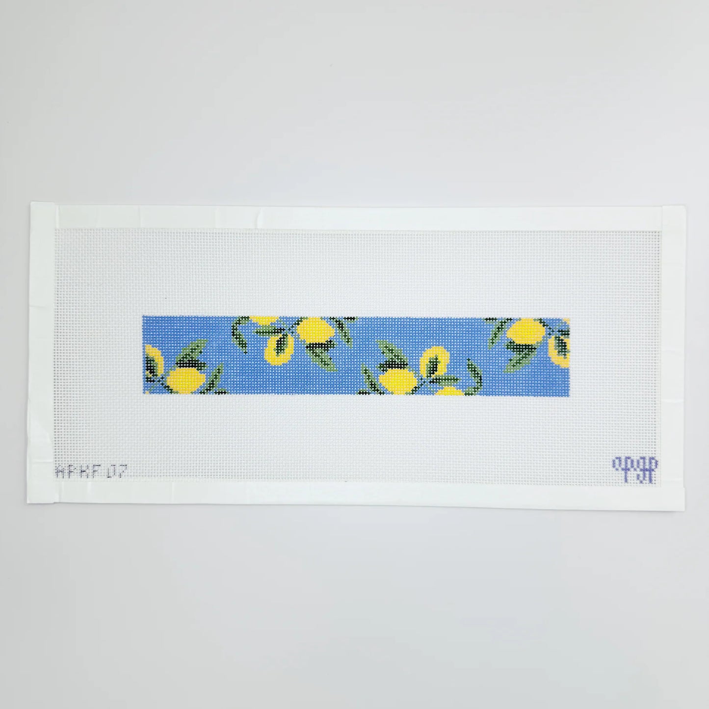 Lemons on Blue Key Fob Canvas