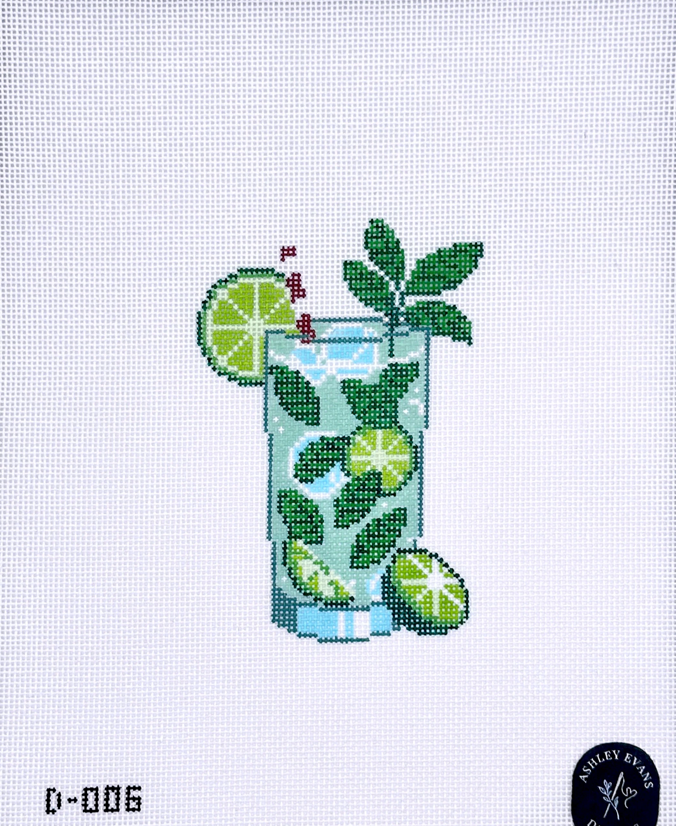 D-006 Mint to Be Stitched Mojito needlepoint canvas