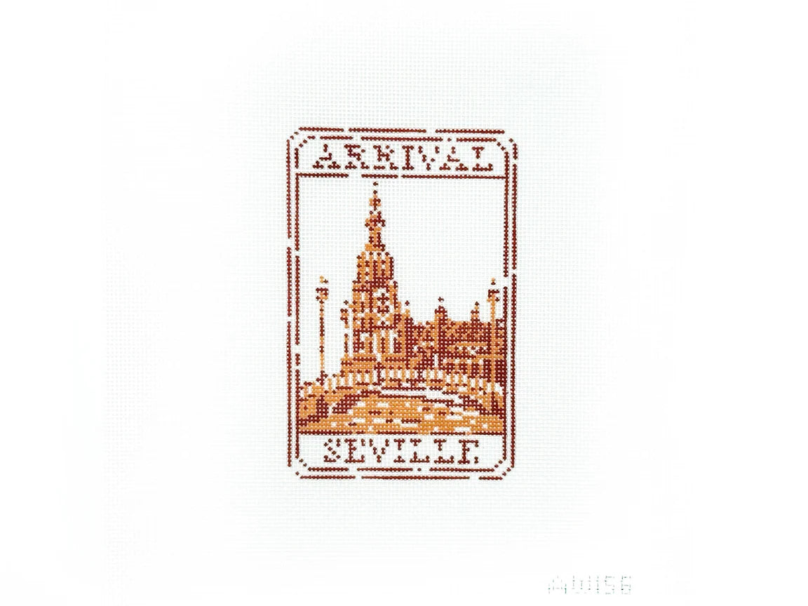 Seville Passport Stamp - Needlepoint Canvas