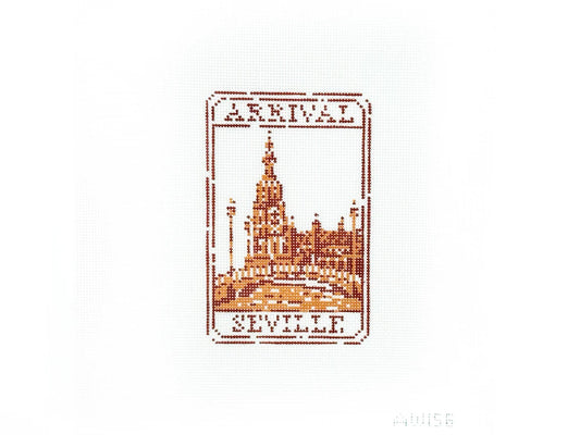 Seville Passport Stamp - Needlepoint Canvas