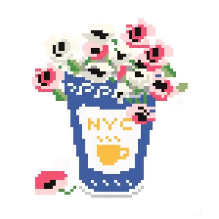 NYC Anthora Cup Spring Canvas needlepoint canvas