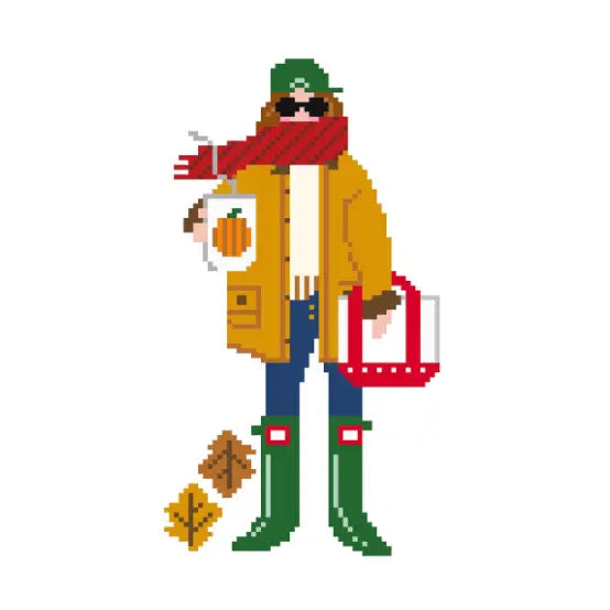 Fall Girl Canvas needlepoint canvas