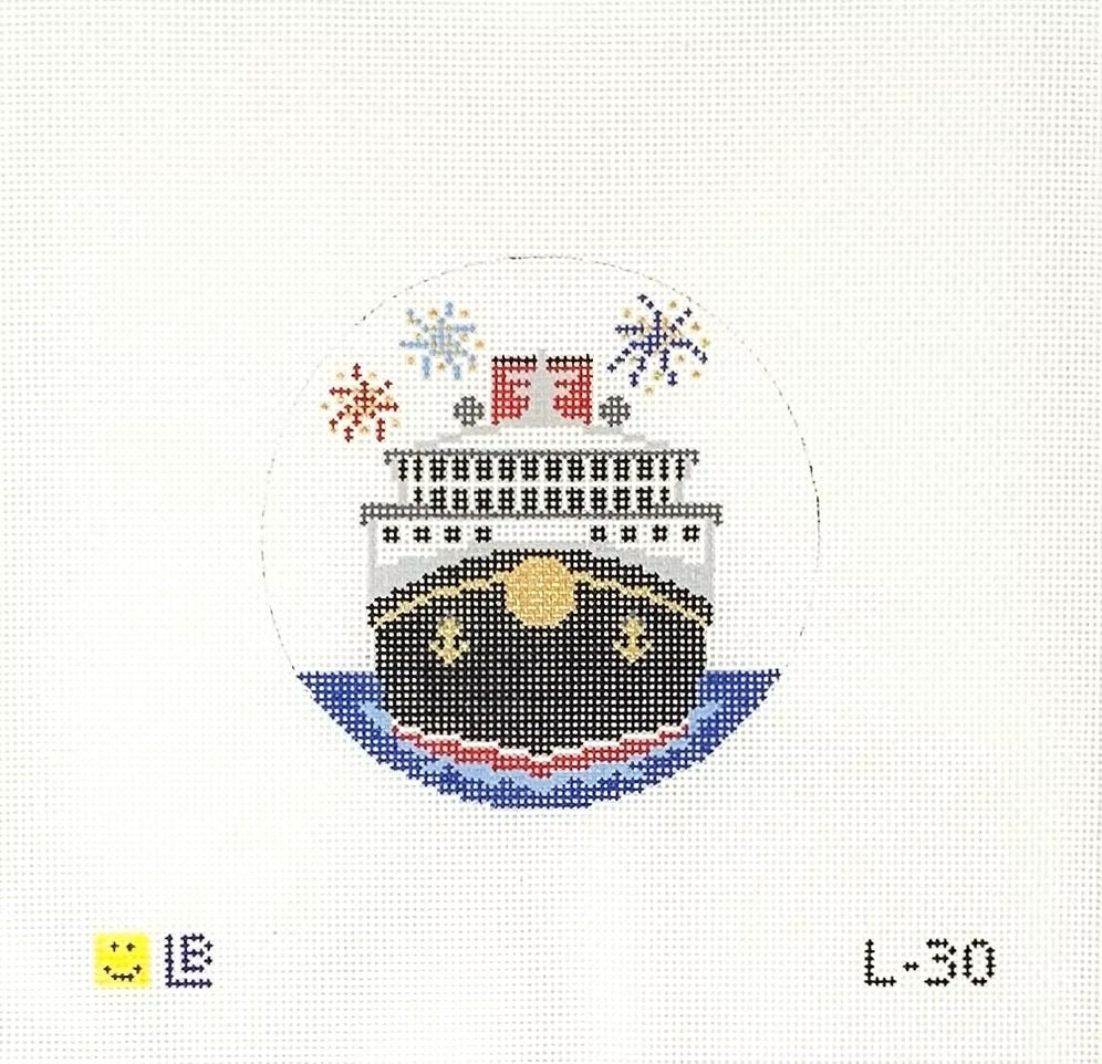 Cruise Ship with Fireworks Canvas