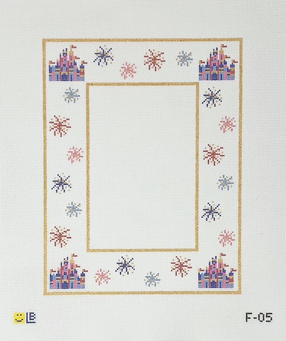 Castle with Fireworks Frame Canvas