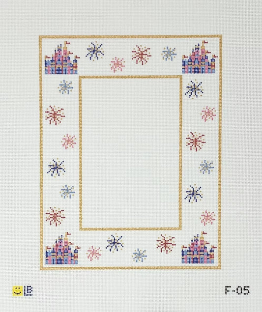 Castle with Fireworks Frame Canvas