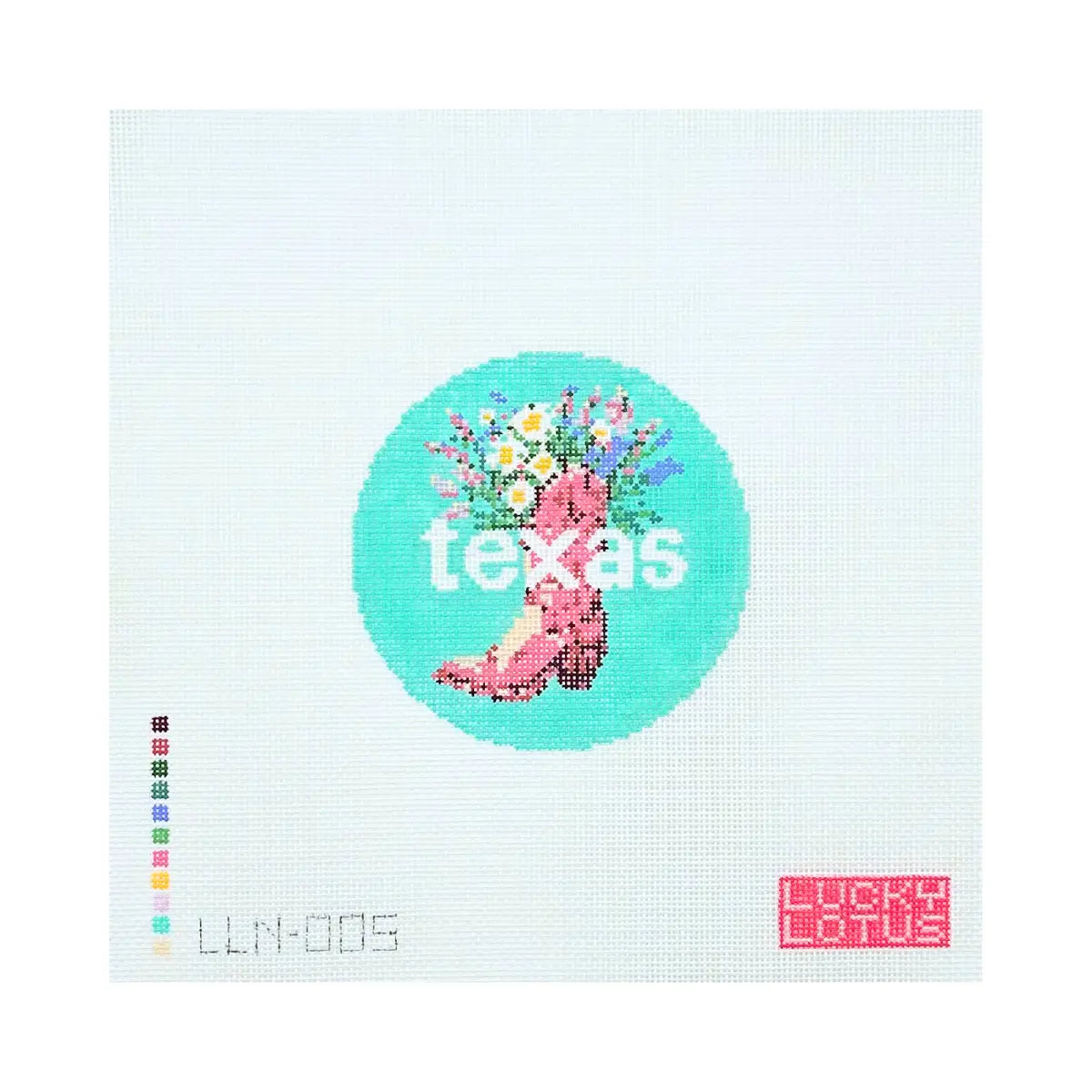 LLN-005 50 States - Texas Round Canvas needlepoint canvas