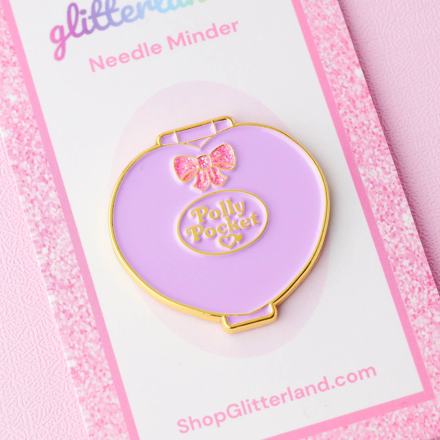 Purple Pocket Doll Compact Needle Minder Magnet