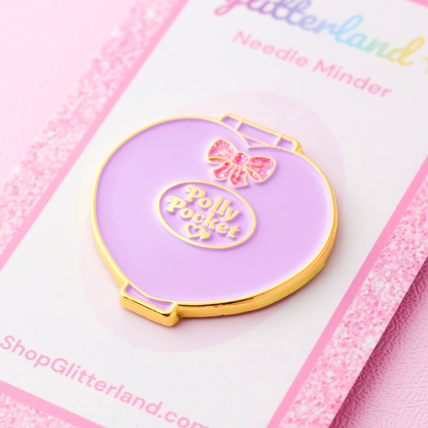 Purple Pocket Doll Compact Needle Minder Magnet