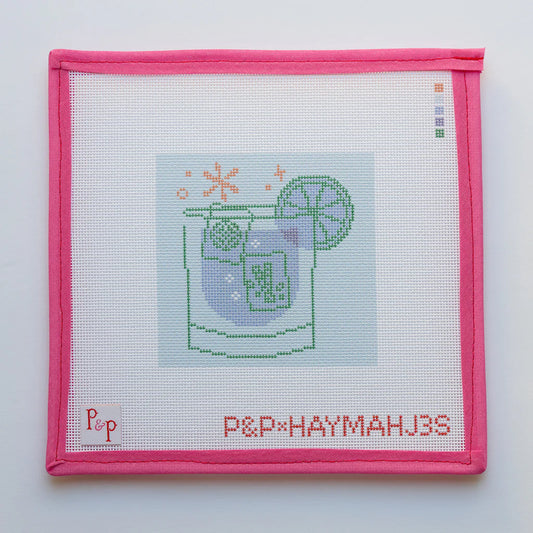 blue mahjong cocktail coaster canvas