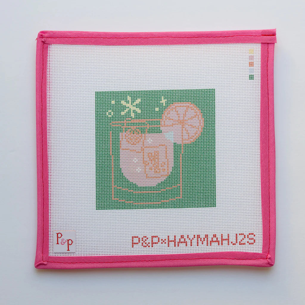 green mahjong cocktail coaster canvas