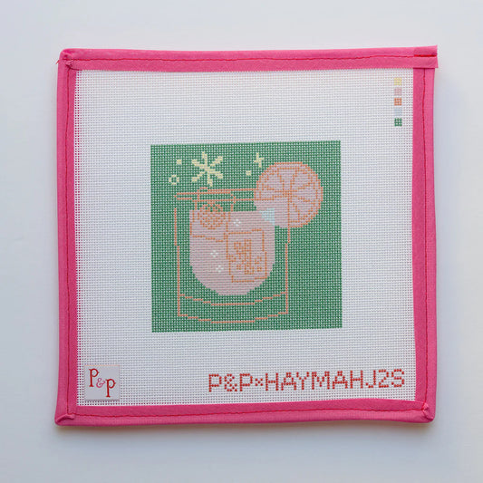 green mahjong cocktail coaster canvas