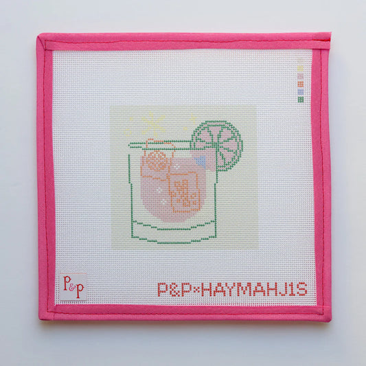 beige mahjong cocktail coaster canvas