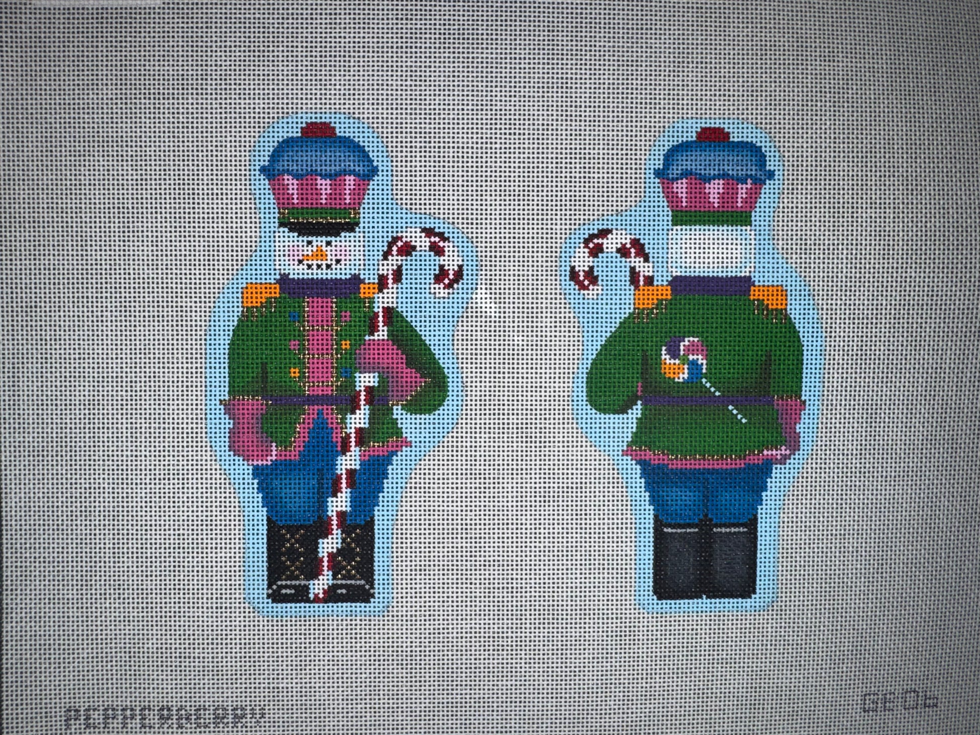 GB08 Candy Cane Snowman Sentry Canvas needlepoint canvas