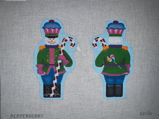 GB08 Candy Cane Snowman Sentry Canvas needlepoint canvas