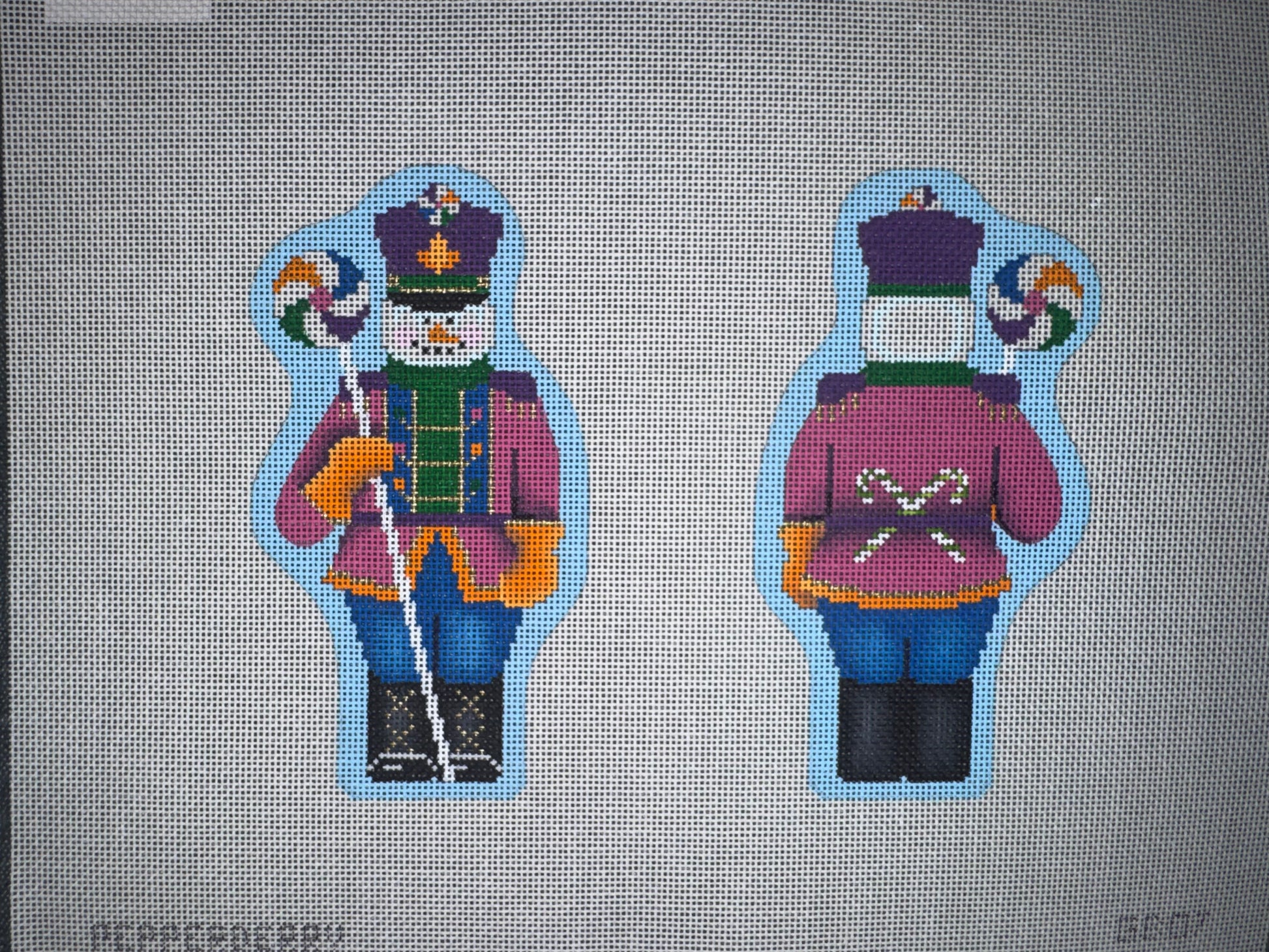 GB07 Lollipop Snowman Sentry Canvas needlepoint canvas