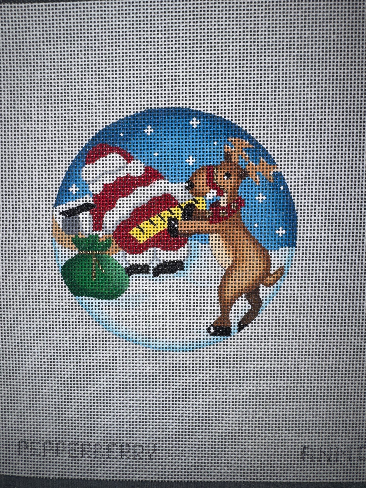SN56 Cocoa Snow Girl Canvas needlepoint canvas