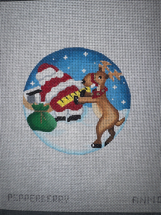 SN56 Cocoa Snow Girl Canvas needlepoint canvas