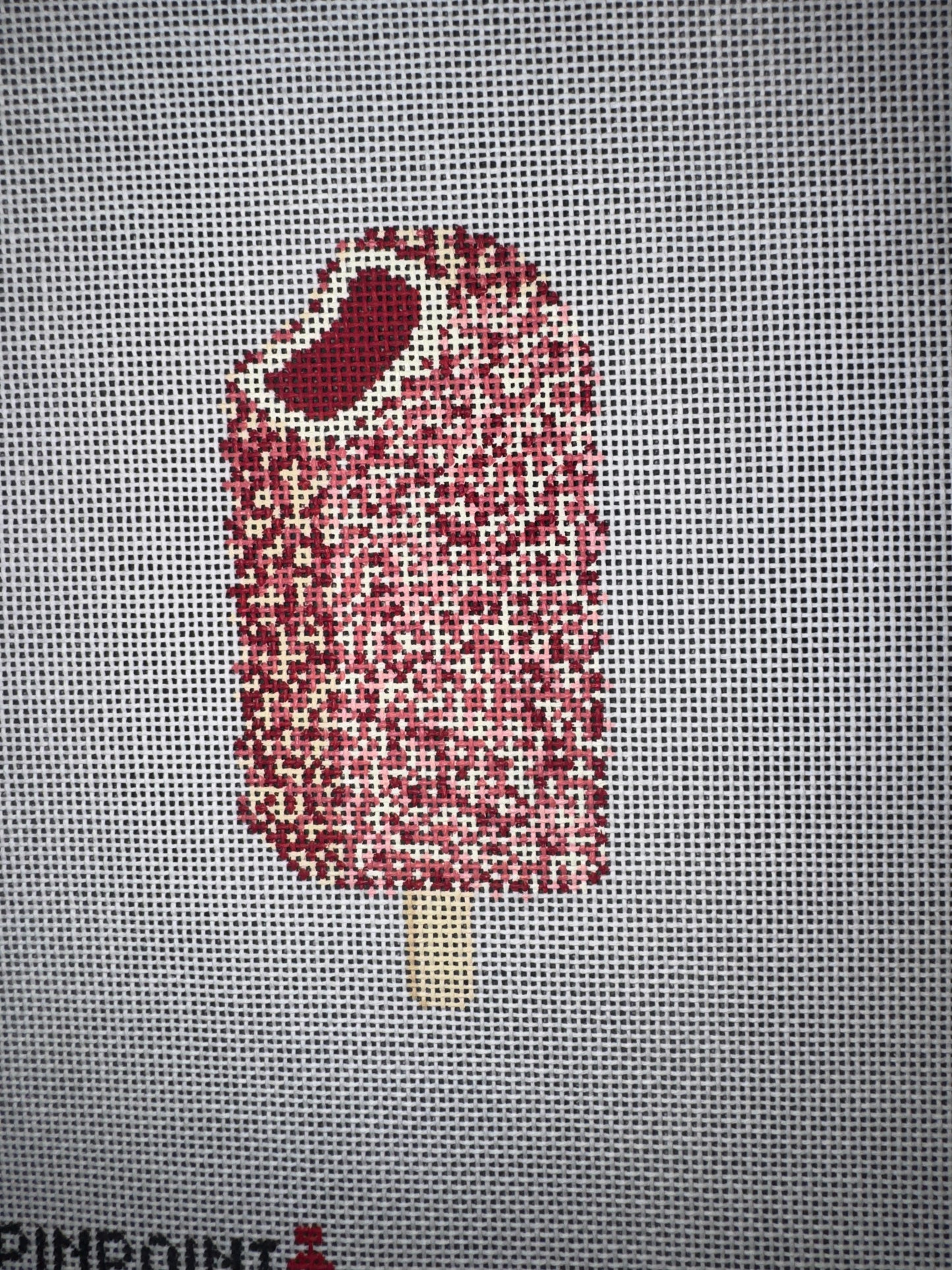 PNS-STRAWBERRY-ECLAIR Strawberry Eclair Ice Cream Bar Canvas needlepoint canvas