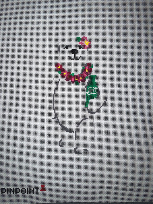 PNS51 Luau Polar Bear Canvas needlepoint canvas