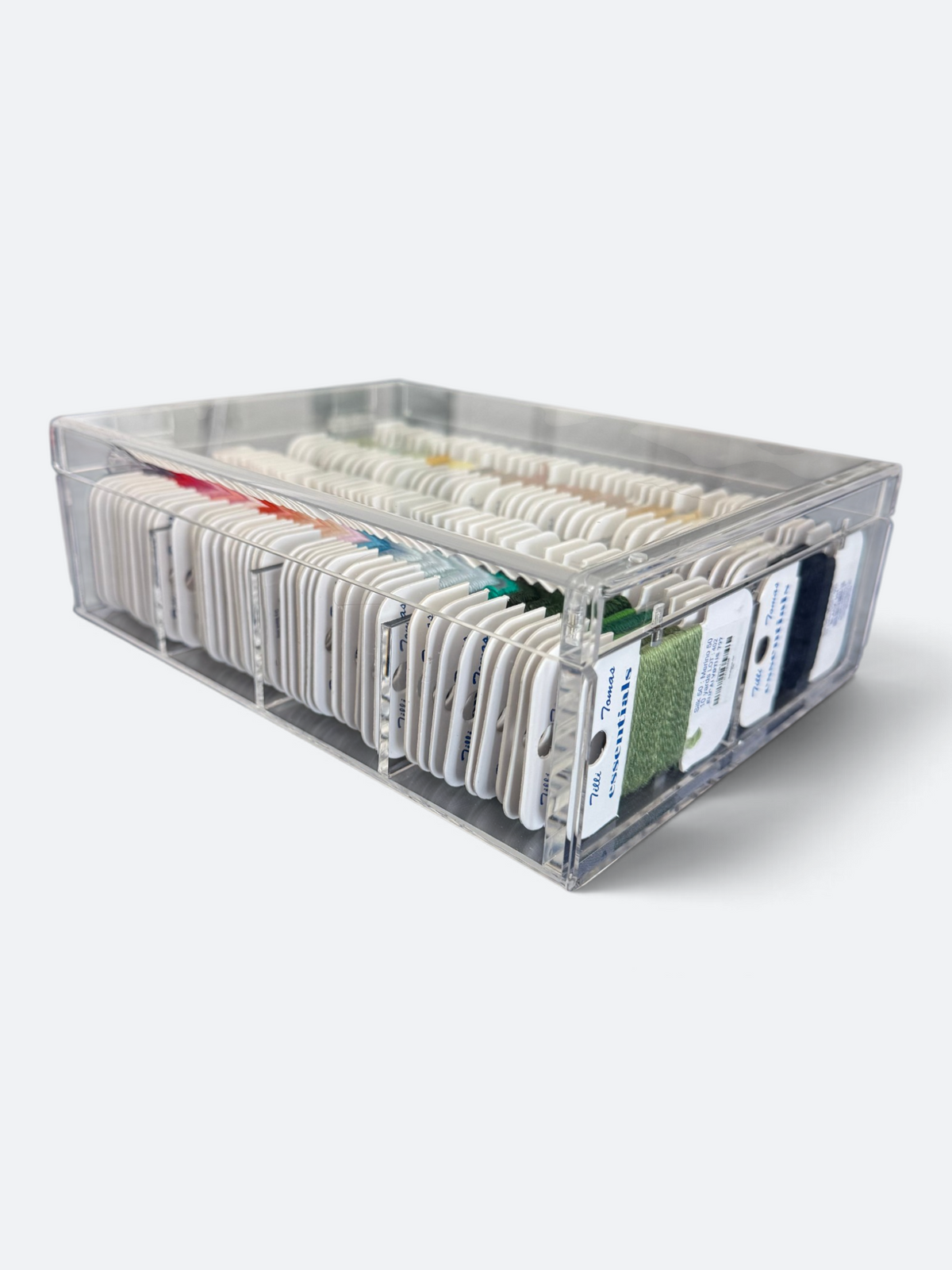 The Bespoke Grande- Acrylic Needlepoint Thread Storage Box - (Essentials, Reflections, ColorSpun or similar sized cards)