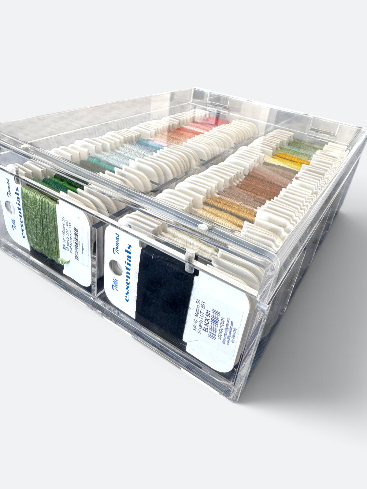 The Bespoke Grande- Acrylic Needlepoint Thread Storage Box - (Essentials, Reflections, ColorSpun or similar sized cards)