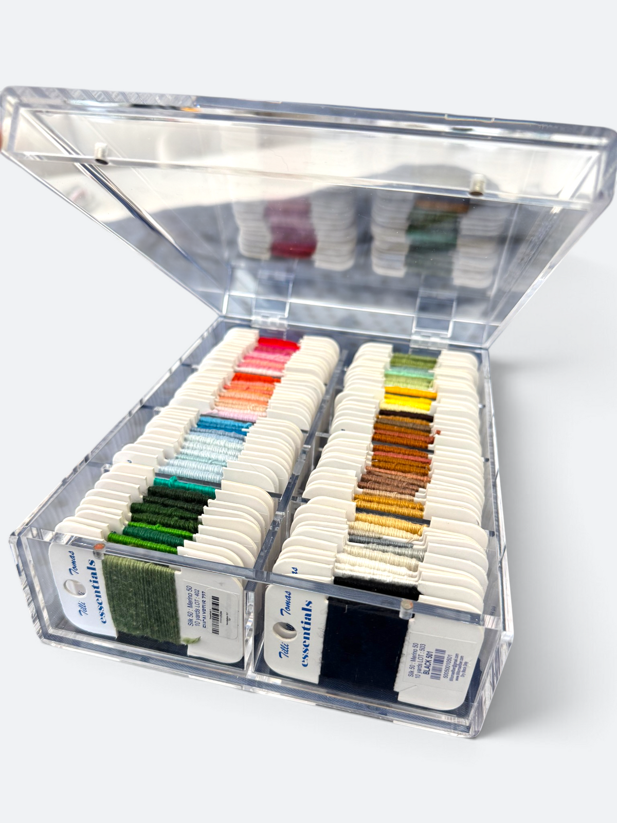 The Bespoke Grande- Acrylic Needlepoint Thread Storage Box - (Essentials, Reflections, ColorSpun or similar sized cards)