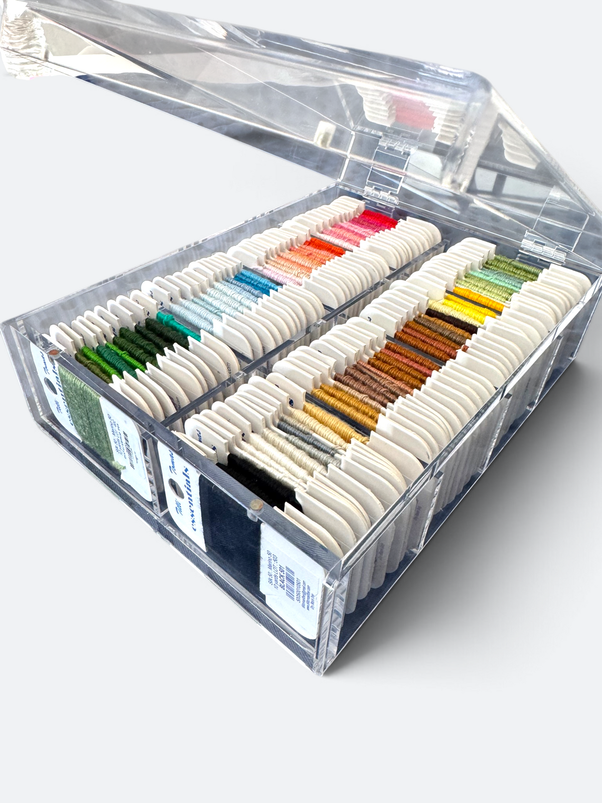 The Bespoke Grande- Acrylic Needlepoint Thread Storage Box - (Essentials, Reflections, ColorSpun or similar sized cards)