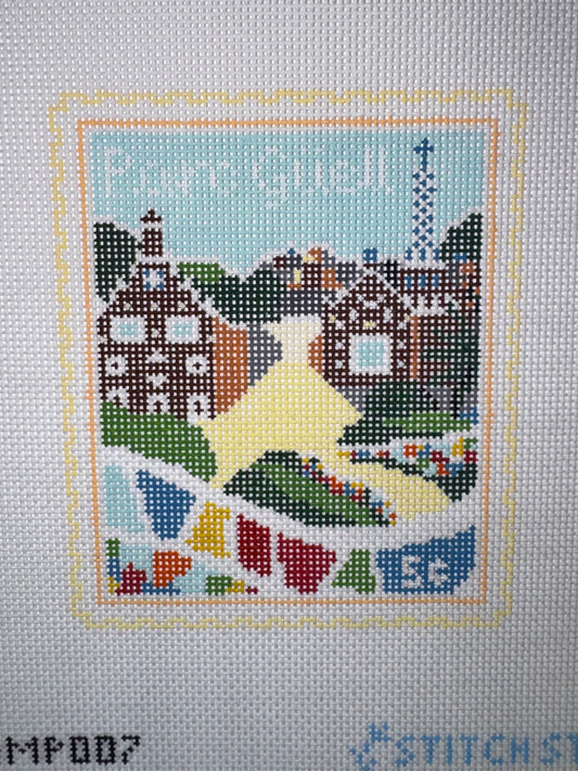 Barcelona Park Güell Travel Stamp