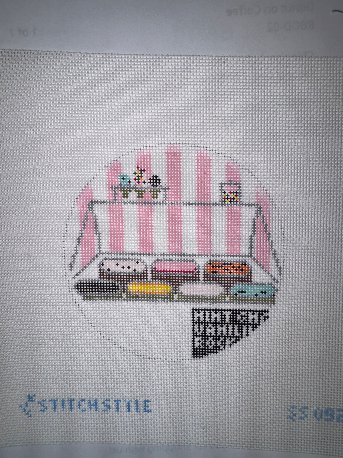 Ice Cream Shop Needlepoint Canvas and Stitch Guide