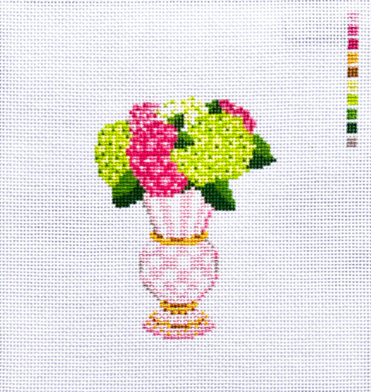 Rosy Check Floral Vase Canvas