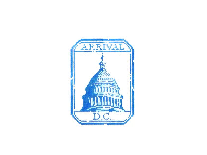 DC Passport Stamp - Needlepoint Canvas