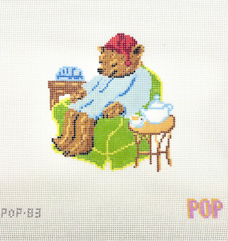 Sleepy Tea Bear Canvas
