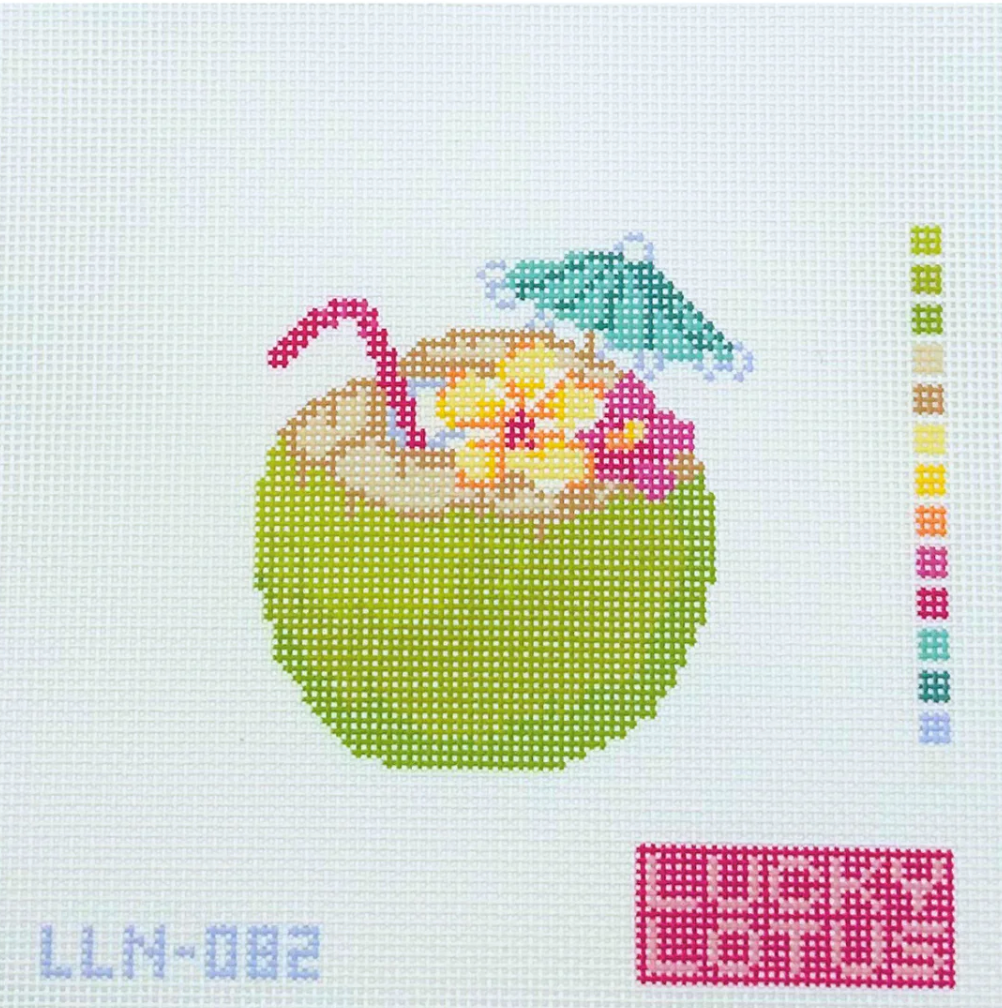 Green Coconut Cocktail Canvas