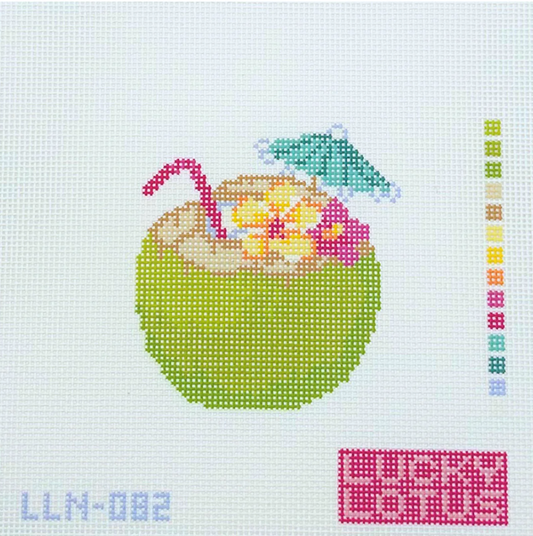 Green Coconut Cocktail Canvas