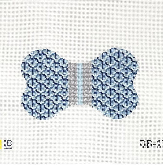 Dog Bone - Yap-ard, Blue with Silver Stripe