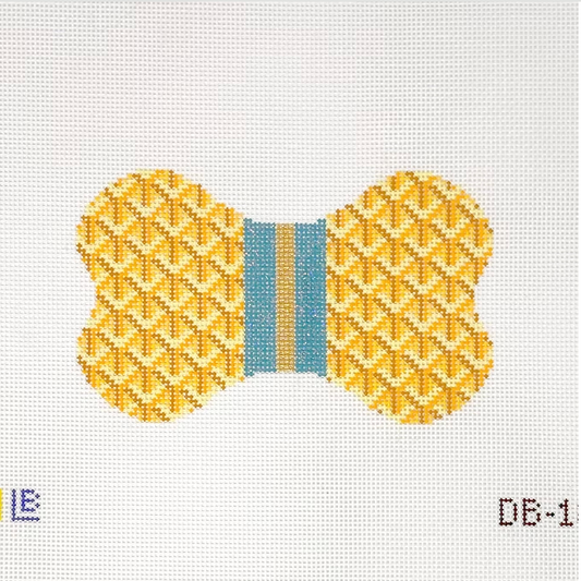 Dog Bone - Yap-ard, Yellow with Teal Stripe