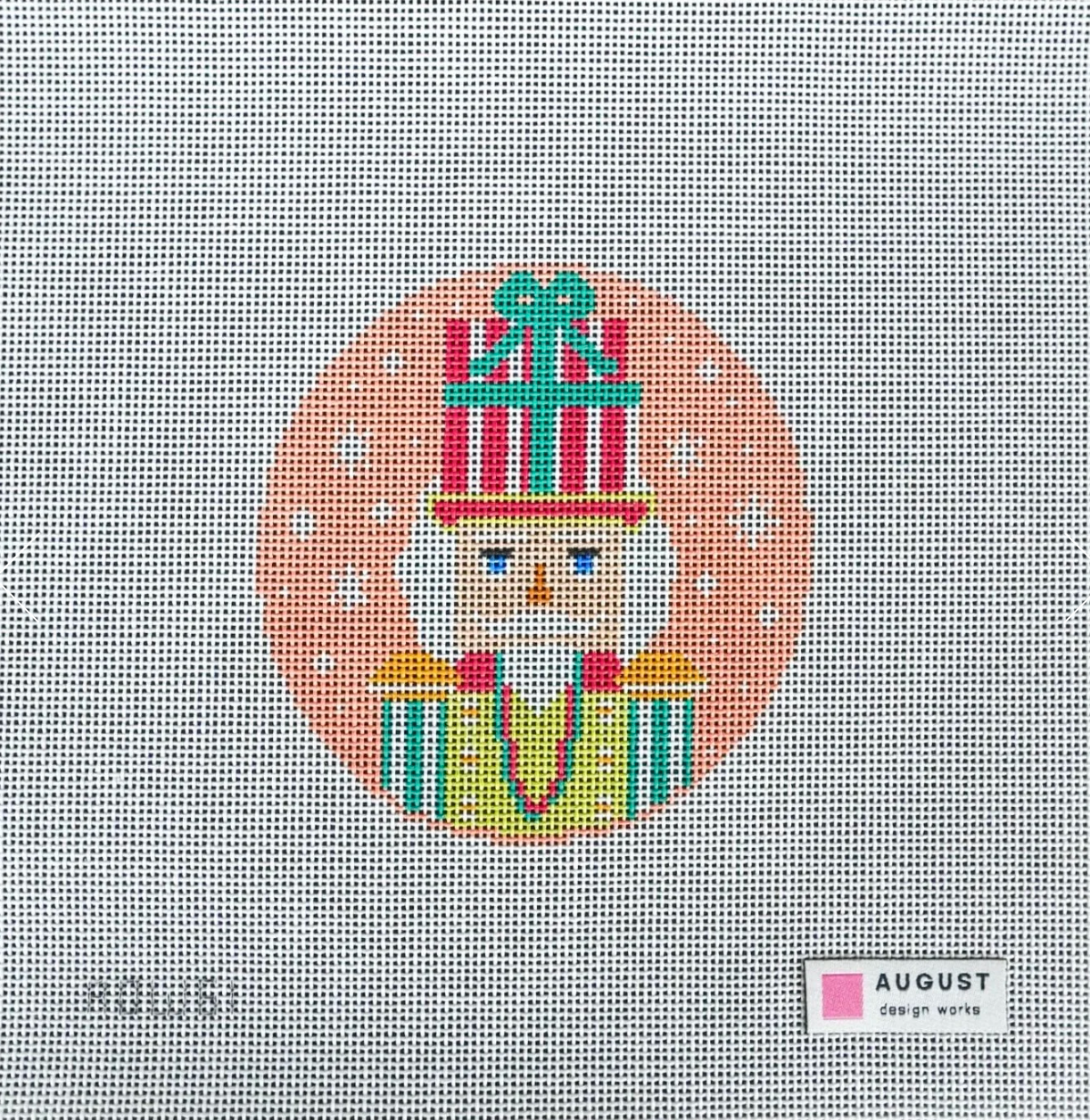 ADW61 Pink Present Nutcracker needlepoint canvas