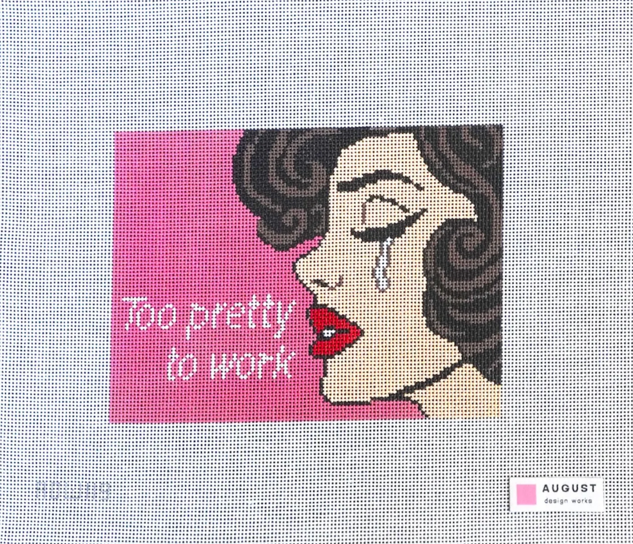 ADW119 Too Pretty to Work needlepoint canvas