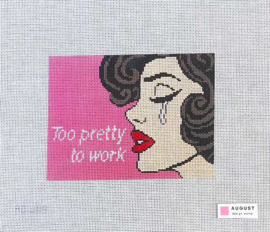 ADW119 Too Pretty to Work needlepoint canvas