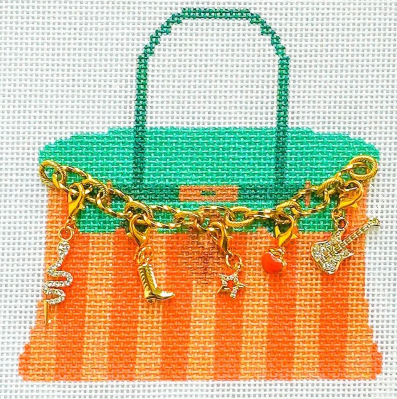 ADW175 Showgirl Bougie Charm Bag needlepoint canvas