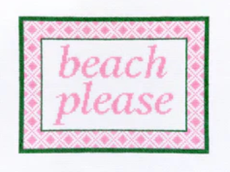 HN-BP-PINK Beach Please Pink needlepoint canvas