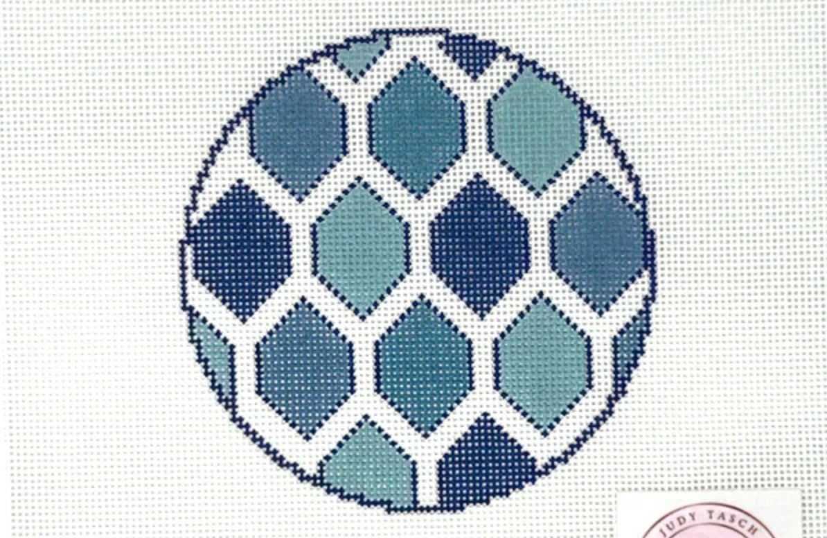 Blue Sea Glass Round Canvas